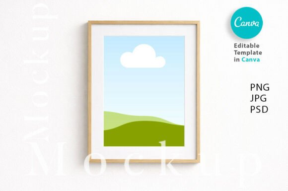 A4 Modern Thin Light-wood Frame Mockup: Your Design Catalyst