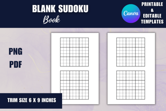 Blank Sudoku Book CANVA Editable Graphic: Your Creative Blueprint