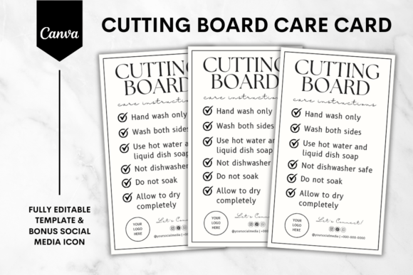 Complete Kitchen Branding with the Cutting Board Care Card
