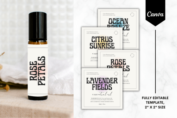 Custom Roller Label Canva Template Glow: Design That Pops