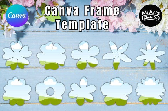 Flowers Canva Frame Template Bundle: Your Design Shortcut