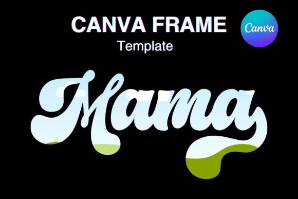 Groovy Mama Retro Canva Frame Template2: Instant 70s Charm