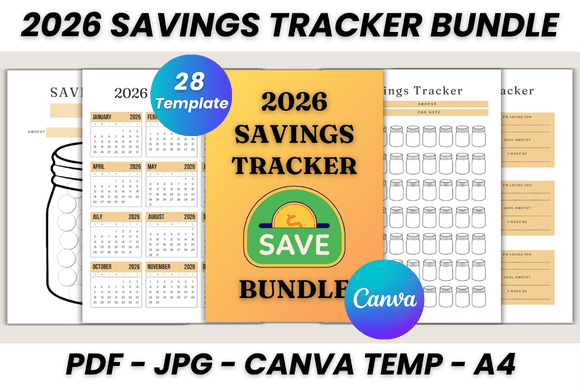 Master Your Finances with the 2026 Savings Tracker Bundle Canva