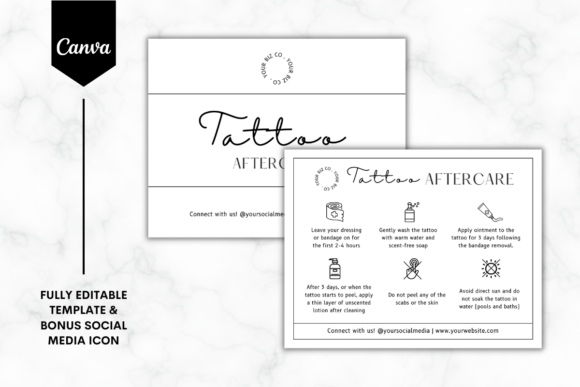 Professional Aftercare Cards with Canva Template 2