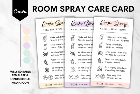 Room Spray Care Card Canva Template 3: Professional Polish