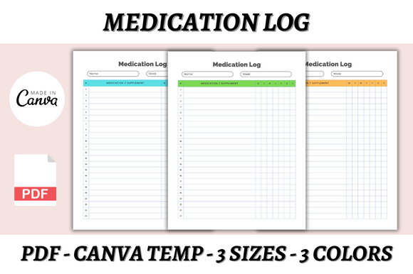 Simplify Wellness Tracking with a Medication Log Canva Template