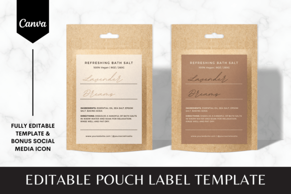 Smart Packaging: The Editable Pouch Label Canva Template 1