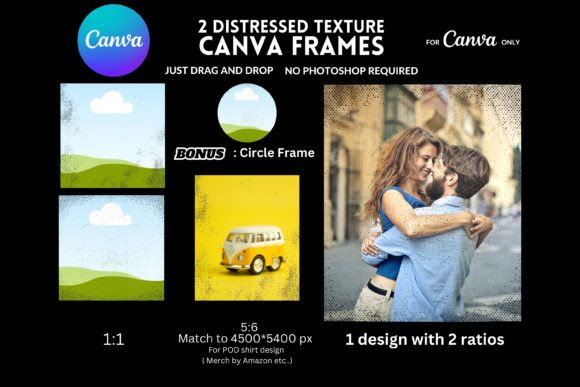 Unlock Vintage Charm with Custom Distressed Texture Canva Frames
