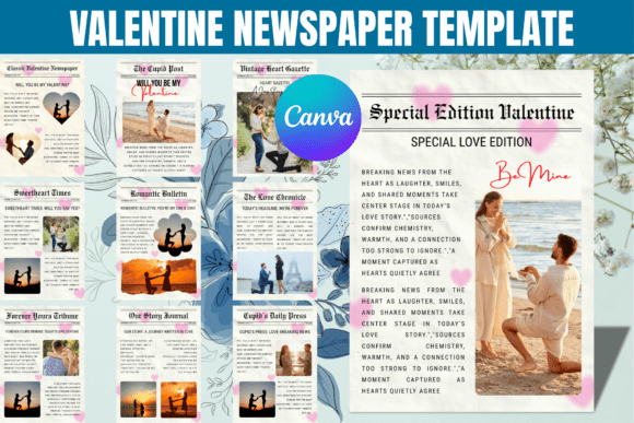 Valentine Newspaper Canva Template: Crafting Your Love Story