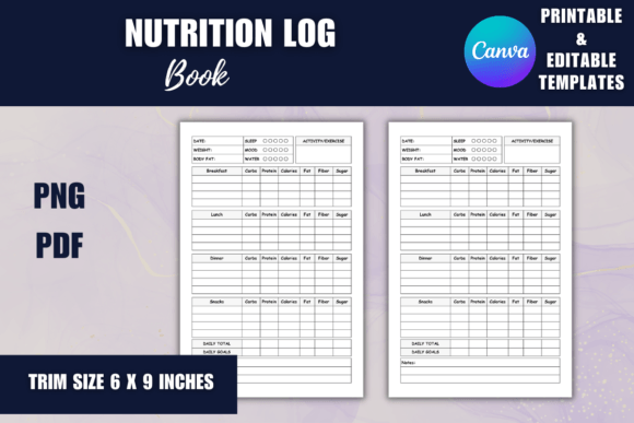 Your Nutrition Log Book: A CANVA Editable Guide
